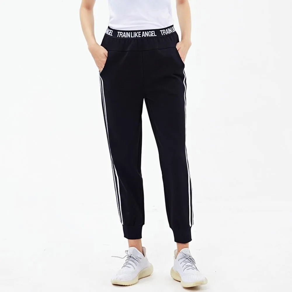 Vansydical Women Thick Running Pants Breathable Fitness Gym Trousers Autumn Winter Training Outdoors Pants Stripes Sweatpants