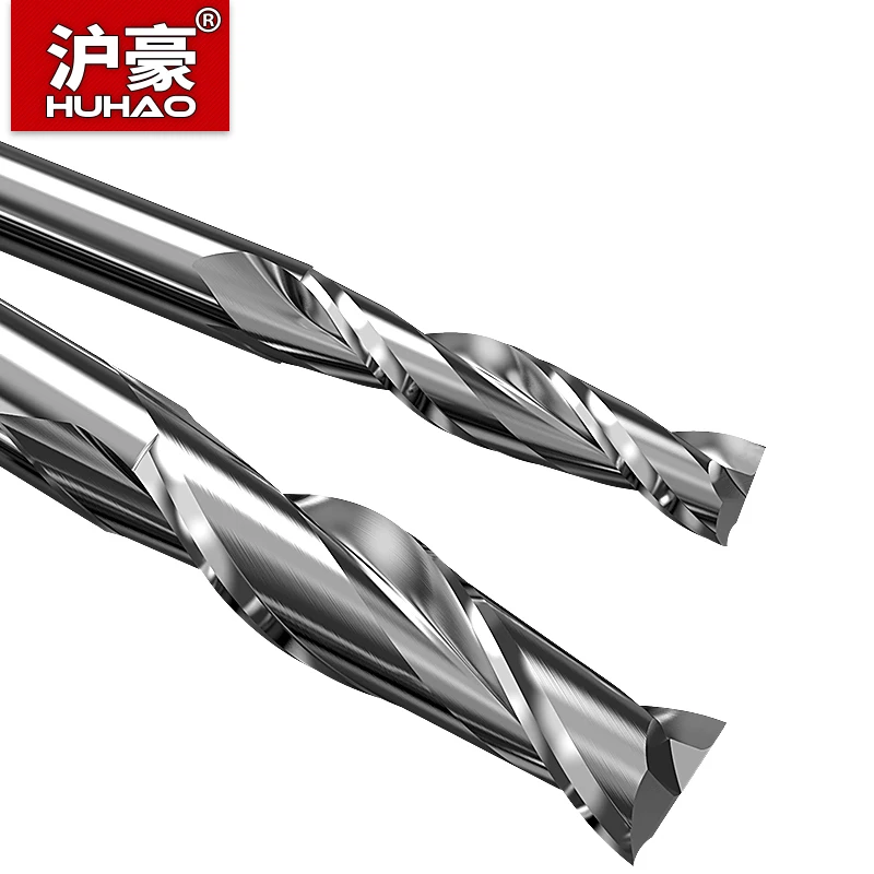 HuHao 2 Flute Full-Grinding Lengthen End Mills Router Bit 60-220mm Anti-vibration Milling Cutters For Steel CNC Machining Center