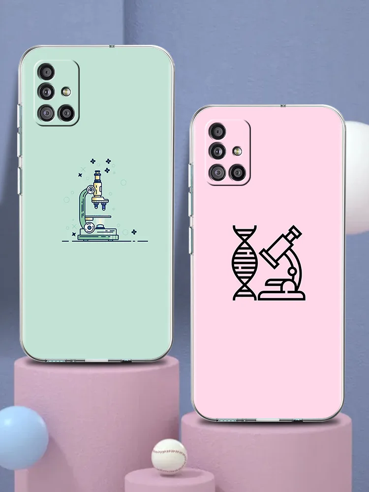 Science Chemistry Biology Laboratory Phone Case For Samsung Galaxy A51 A71 A21S A12 A11 A31 A41 A52 A32 A72 A01 Clear Soft Cover