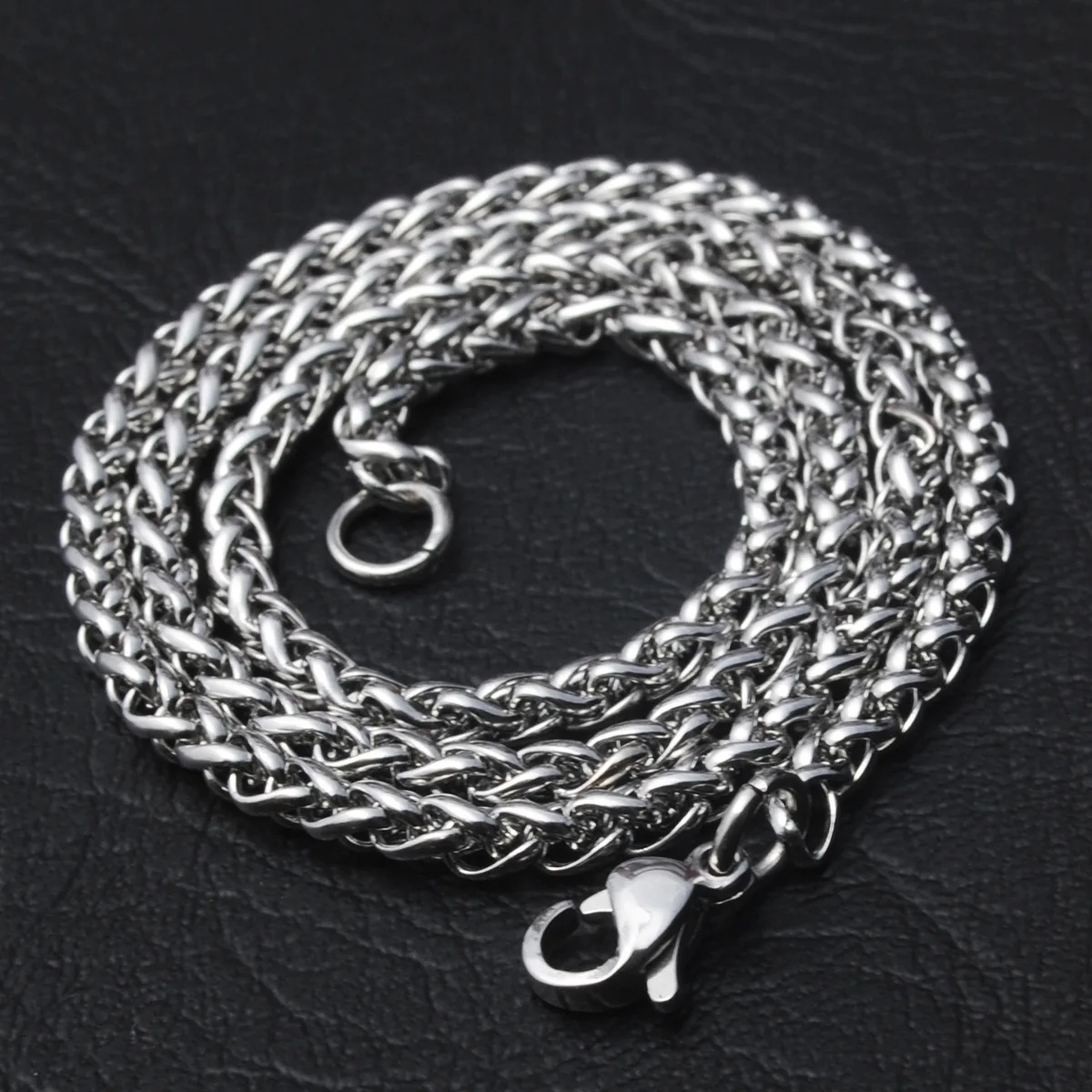 Stainless Steel Twisted Rope Chain Necklace for Men, 3-8mm