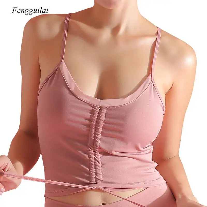 New Fitness Sexy Bra Fashion No Steel Ring Shockproof Running Gathered Sports Underwear Women
