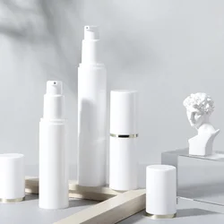 10pc Plastic Pump Bottle 15ml 30ml 50ml Vacuum Pump Bottle Travel Bottling Container White Lightproof Airless Pump Bottle Lotion