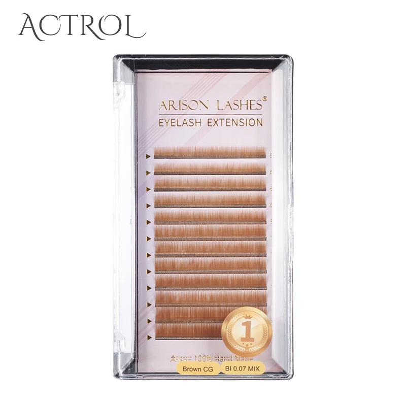 ACTROL 12 Rows Eyebrow Extension 0.07 5/6/7/8mm Makeup Professional False Lash Extensions Soft Natural  Individual For Whosale