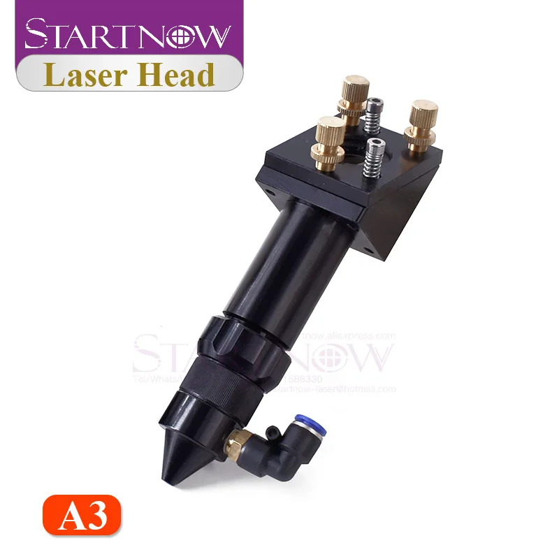 CO2 Laser Head Set With Focus Lens Device and 3rd Mirror Mount & Air Nozzle CO2 Laser Jet For Laser Machine Mechanical Parts