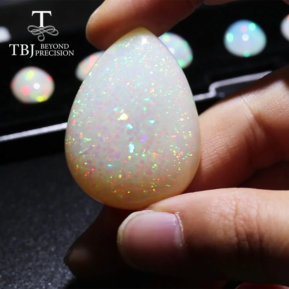 TBJ ,73.91 ct Marvellous Shinning Opal precious natural gemstone pear shape full fire ethiopia Opal for DIY Fine Gold  jewelry