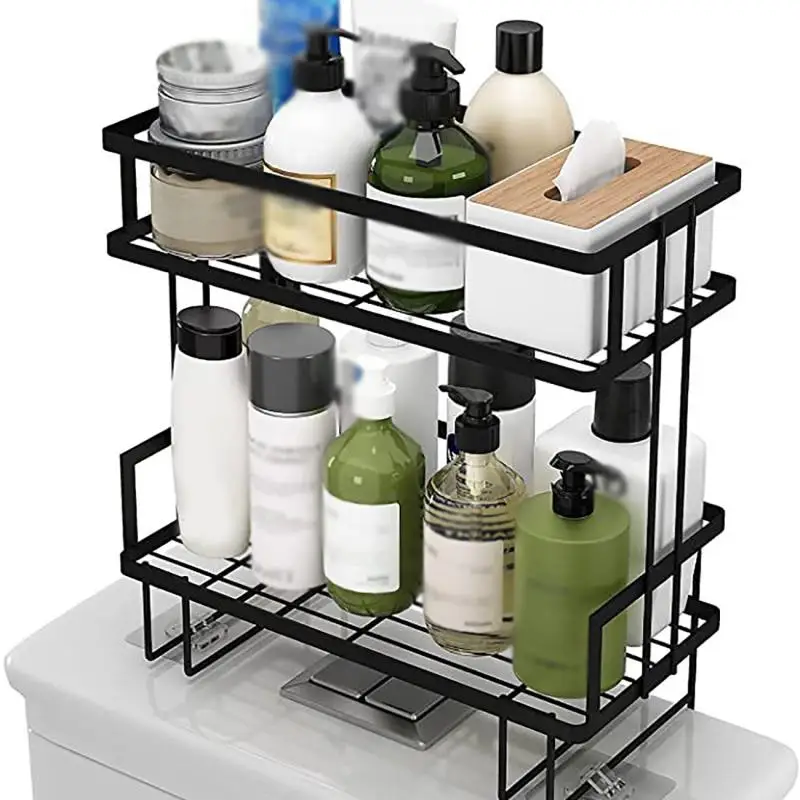 

2-Tier Punch-free Bathroom Shelf Shelves Shampoo Shower Storage Rack Kitchen Holder Toilet Kitchen Organizer Bathroom Accessorie