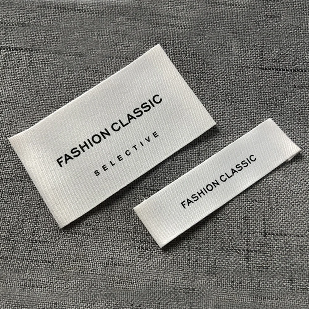 Free Shipping Custom Clothing Matte Cotton Belt Printing Label Collarprinting Woven Accessories Label ling biao Brand MQQ 50PCS