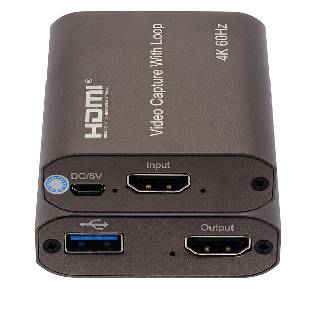 H1111Z 4K 60Hz HDMI Video Capture CardทีวีLoop 1080Pเกมการบันทึกแผ่นที่ถ่ายทอดสดกล่องUSB 2.0 3.0 GrabberสำหรับPS4กล้อง