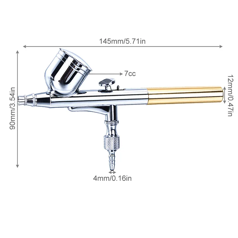 Gravity Feed Dual Action Airbrush Spray Gun Kit Trigger Spray Gun for Art Craft Model Paint Spraying Hobby 0.3mm 7CC Air Brush