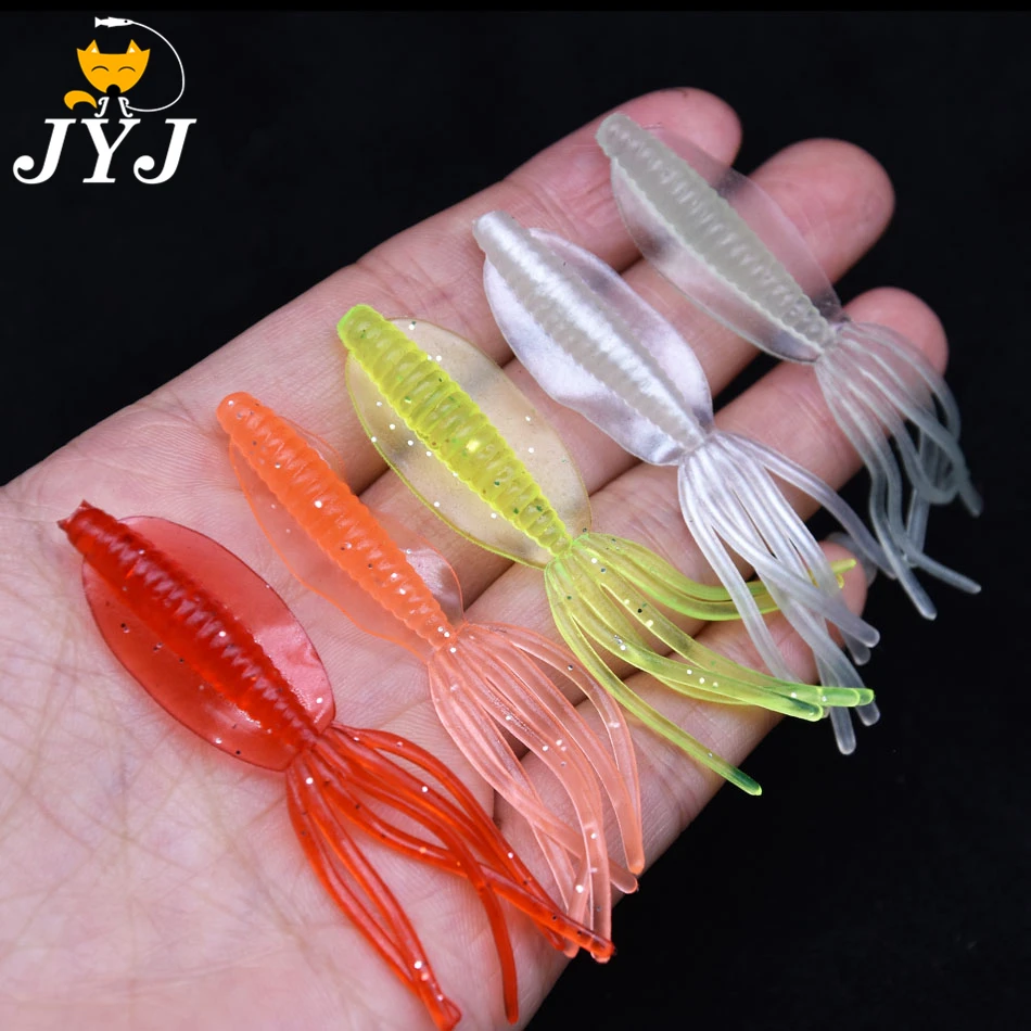 

JYJ 20pcs 6cm Squid Soft grub Baits Fishing Soft Lures Wobblers Silicone Worm Jig Head for Fishing Artificial Baits Isca Pesca