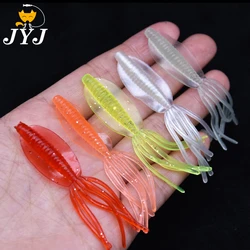 JYJ 20pcs 6cm Squid Soft grub Baits Fishing Soft Lures Wobblers Silicone Worm Jig Head for Fishing Artificial Baits Isca Pesca
