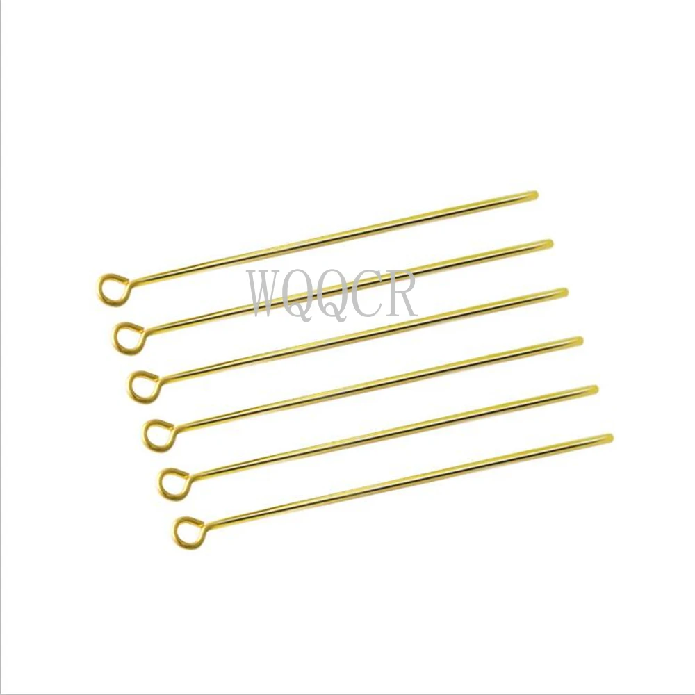 100pcs 18K gold 13size 12-70mm Eye Head Pin Needles Beads Supplies for Jewelry Making Accessories Earring Findings Diy