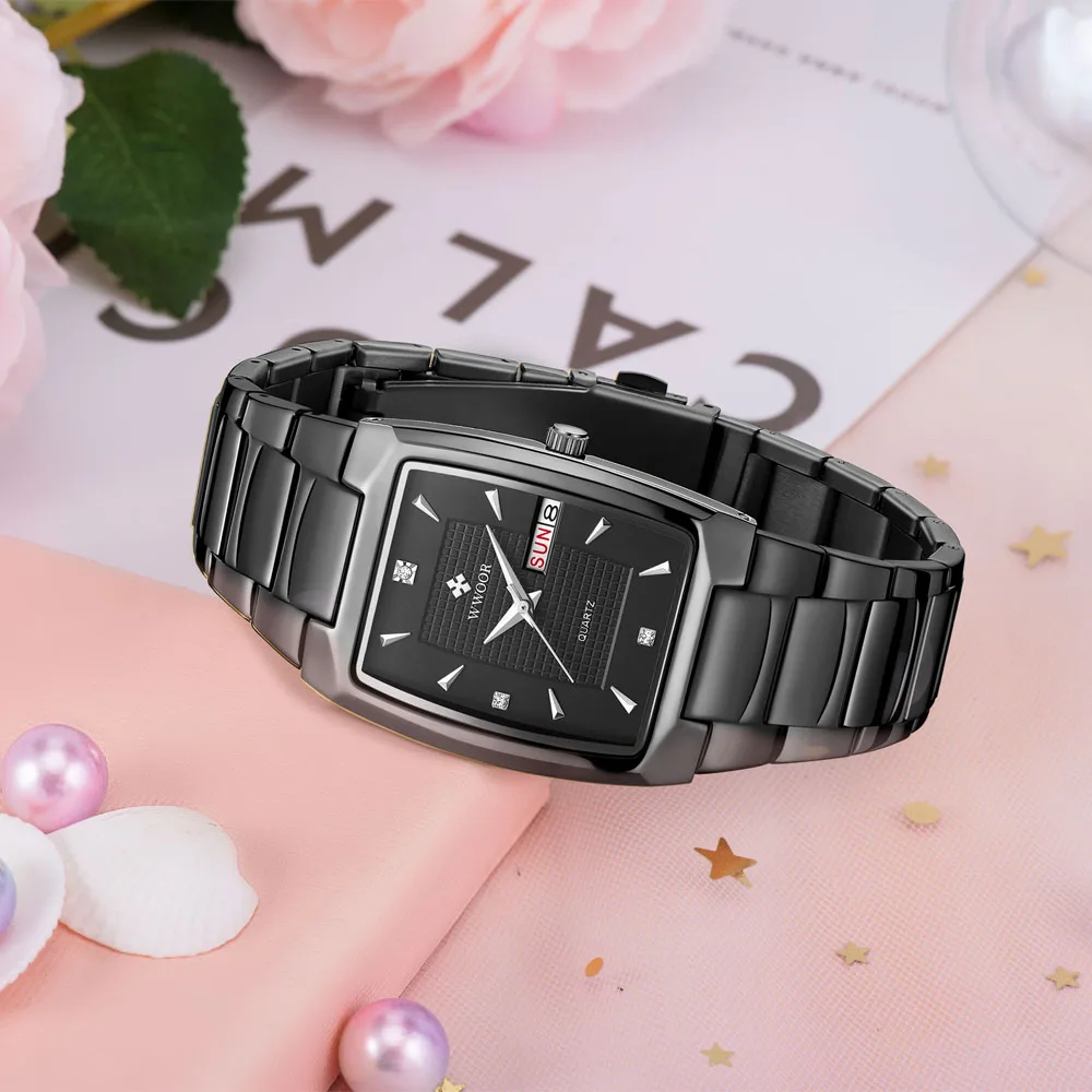 WWOOR Reloj Fashion Women Watch Top Brand Luxury Waterproof Ladies Quartz Bracelet Watch Stainless Steel Elegant Women’s Watches