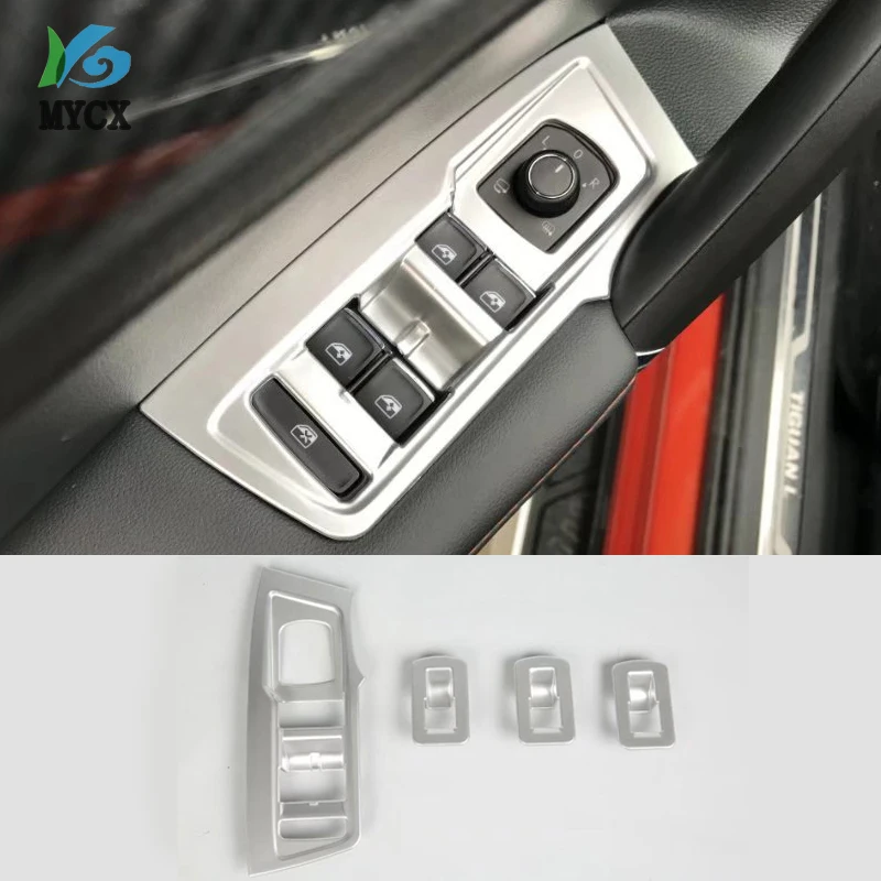 

Car Accessories Interior ABS Door Armrest Window Switch Lift Button Cover Trim For Volkswagen Tiguan L 2017 2018 19 Car Styling
