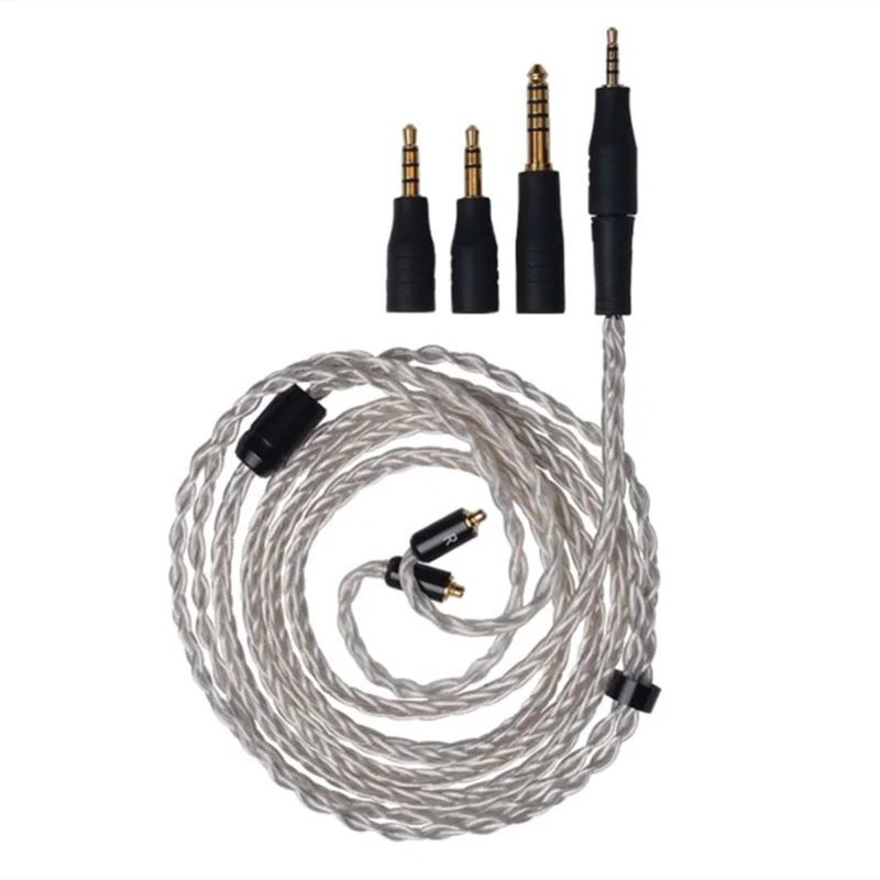 

6N single crystal copper silver plated wire Self-locking plug MMCX 0.78mm