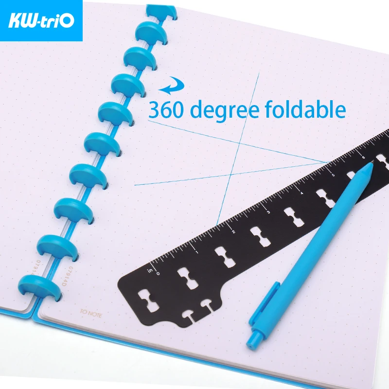 KW-triO 12pcs/box Notebook Loose-leaf Discs Mushroom Hole Binding Ring Binder Disc DIY 360 Degree Folding School Office Supplies