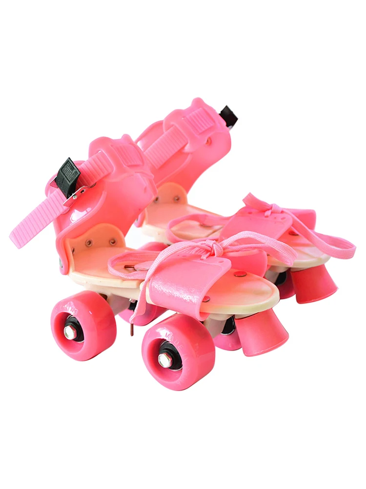 Inline Skates Double Row Roller Skates Adjustable Size Children Roller Skates 4 Wheels Skating Shoes Sliding Skates