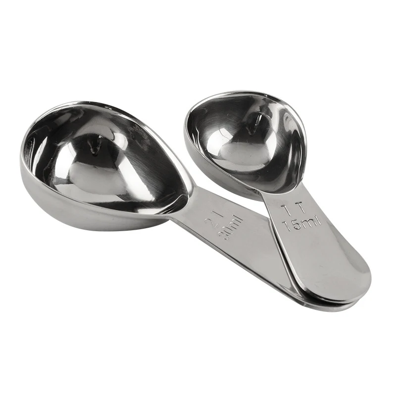 Comphic Set di Cucchiaini da caffè in Acciaio Inossidabile da 15 Ml e 30 Ml, Cucchiaino Piccolo per Caffettiera, Cucchiaio Dosatore per caffè Macinato