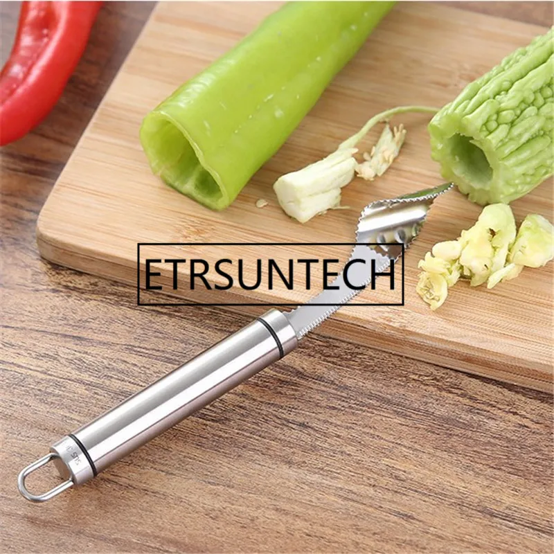 50pcs Stainless Steel Core Remover Chili Peppers Seed Remover Tomatoes Vegetable Core Separator Device Kitchen