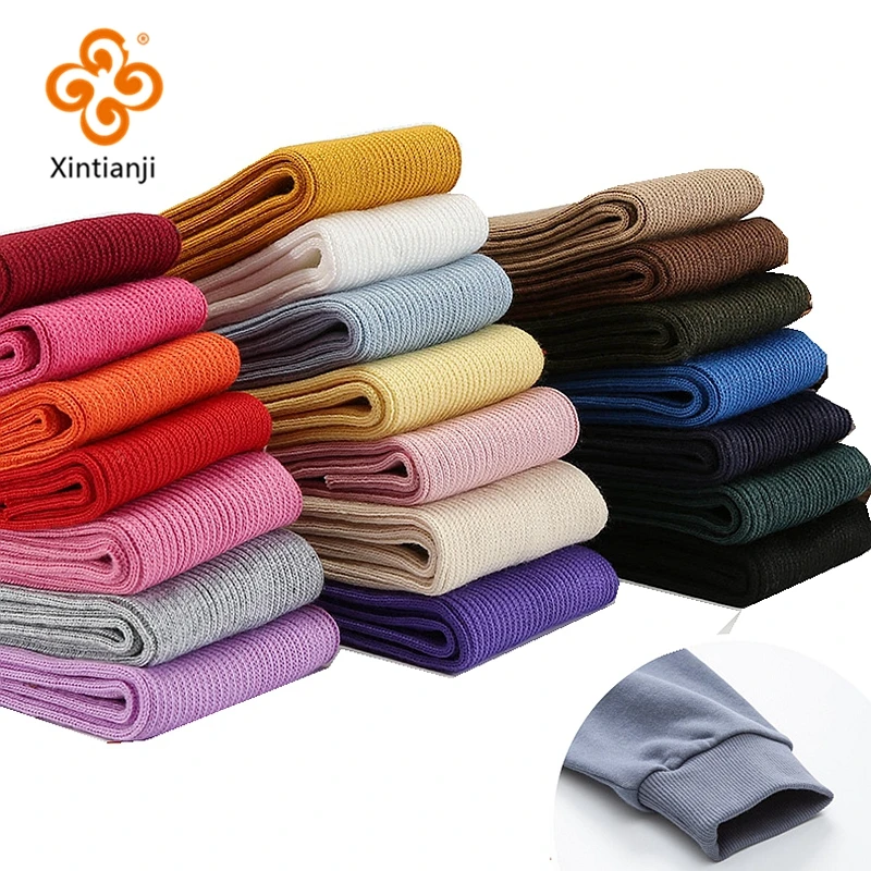 Xintianji Knitted Cotton Spandex Ribbed Cuff Fabric Neckline Trousers Garment Accessories Multi-Colours 7*40cm  TJ1450