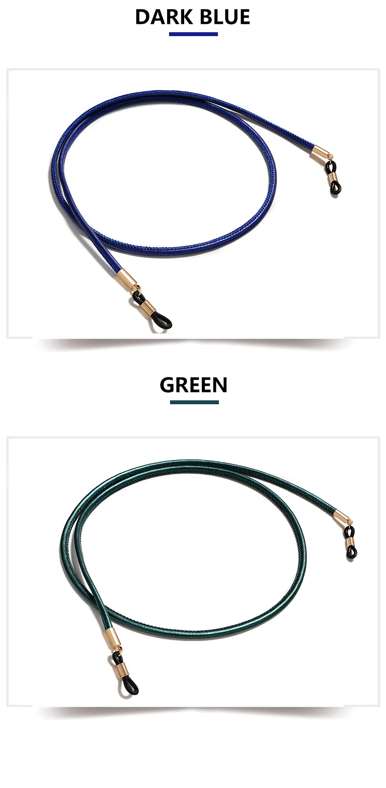 Anti-Rutsch-Premium-PU-Leder String Brille Seil Brille Lanyard dicke Band Kordel halter neue Brillen Kette für Männer Frau – Detail 9