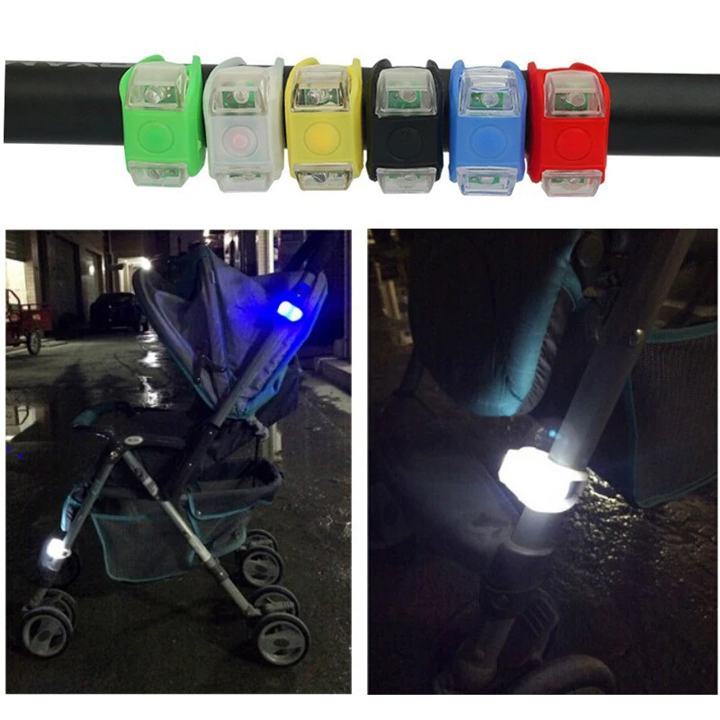 Luz LED de advertencia de seguridad al aire libre, luz de advertencia nocturna para cochecito, luz de advertencia de silicona impermeable