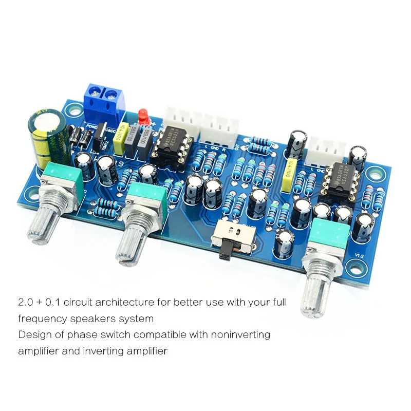 2.1 Channel Subwoofer Preamp Board Low Pass Filter Pre-Amp Amplifier Board Ne5532 Low Pass Filter Bass Preamplifier