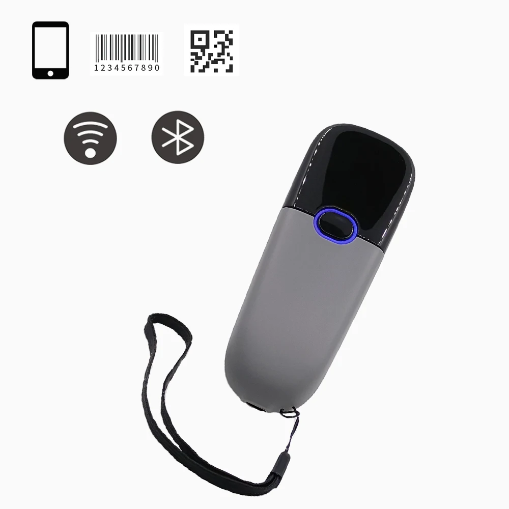 

Mini Mobile Barcode Scanner 1D 2D QR Bar Code Reader with Bluetooth 2.4G Wireless Receiver Portable Scanner