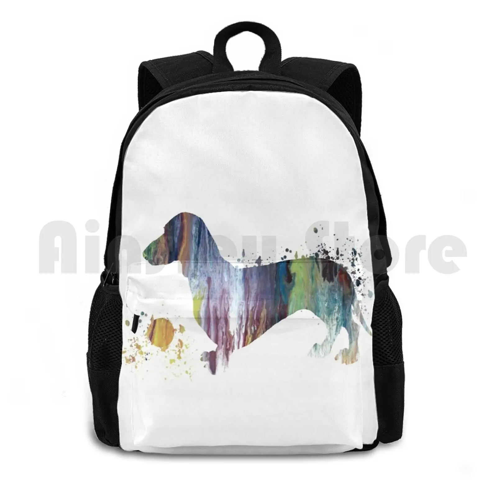 

Dachshund Art Outdoor Hiking Backpack Waterproof Camping Travel Dachshund Dachshund Doxie Watercolor Water Color Dog Dogs