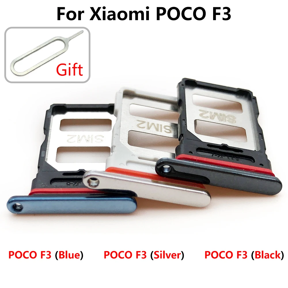 

Sim Card Tray For Xiaomi Poco M3 / For Poco F3 Dual Micro SIM Card Slot Tray Holder SD Card Reader Parts