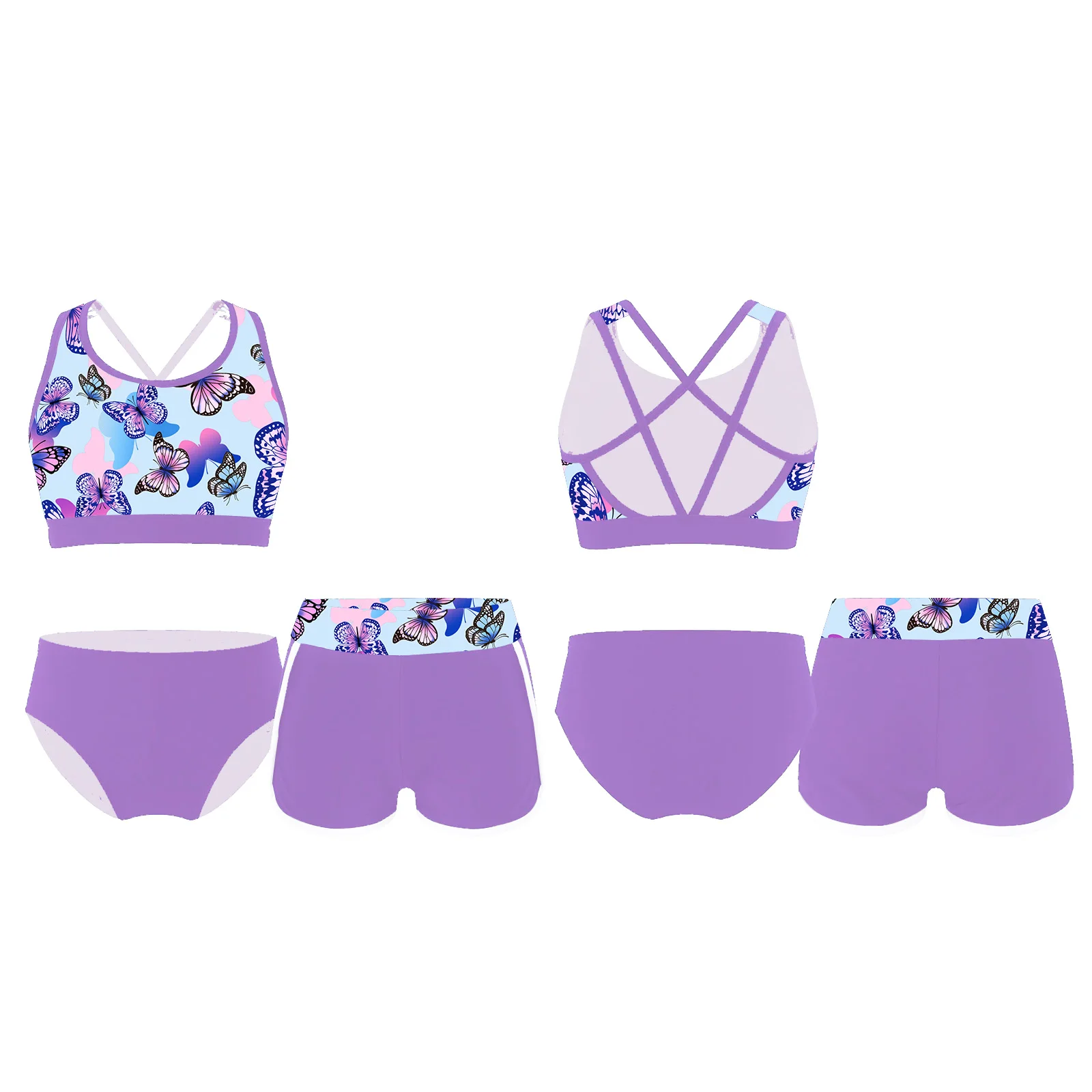 

Kids Girls Swimsuit 3PCS Floral Printed Swimwear Beachwear Bikini Outfits Toddler Girl Swimming Suit Bathing Suit Rash Guard