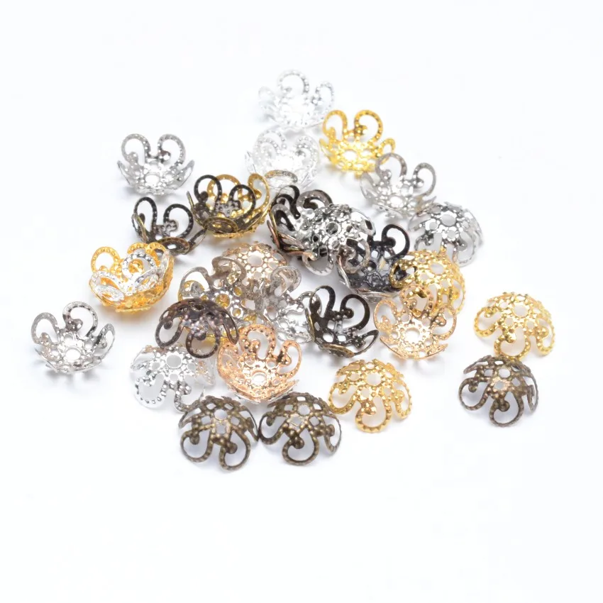 MIAOCHI biżuteria DIY 11mm filigran Metal Hollow kwiat koraliki modułowe zaślepki wisiorek DIY Charms złącza ocena biżuteria
