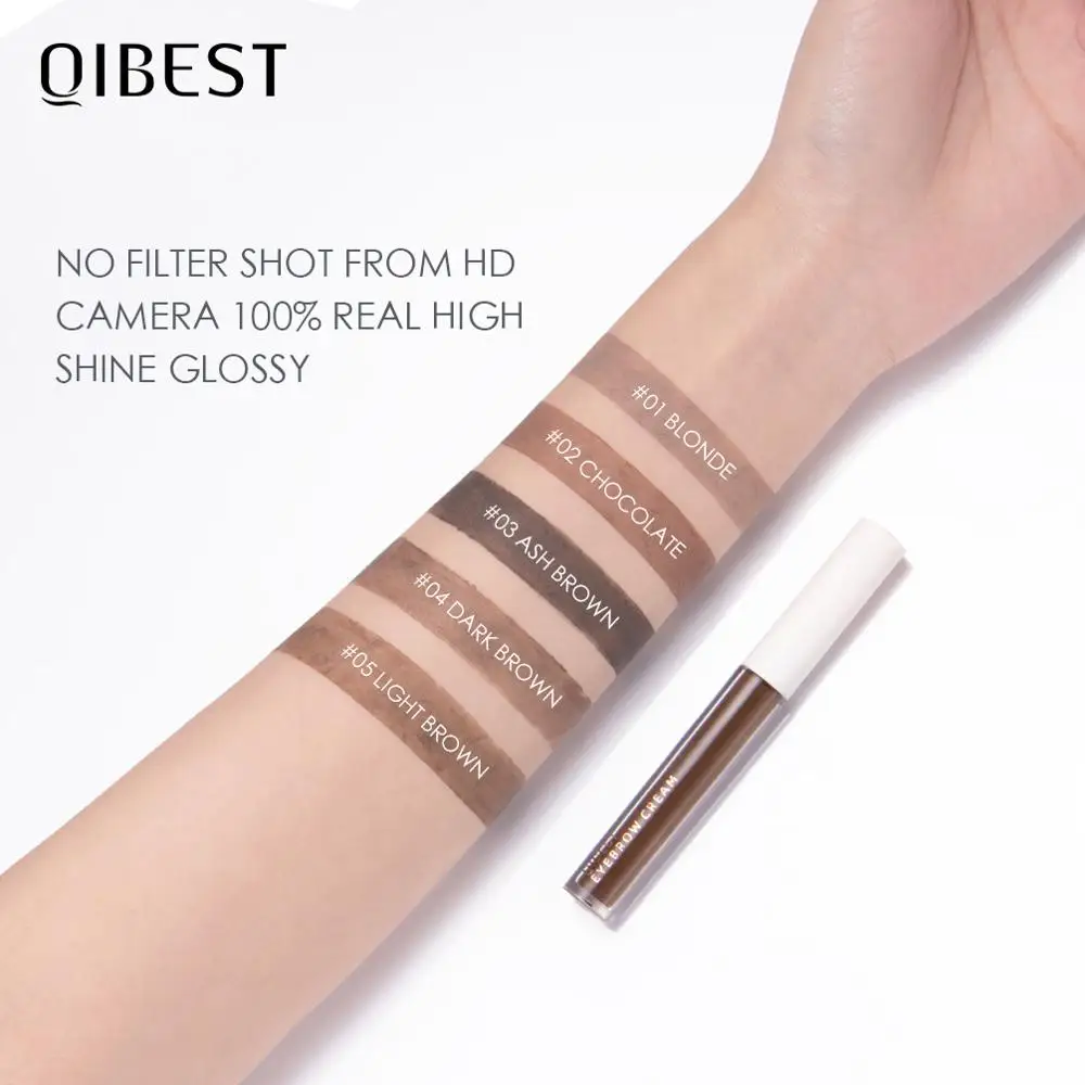 QIBEST 5 Colors Waterproof Eyebrow Cream Long Lasting  Eye Brow Gel Natural Professional Eyebrow Gel Eye Smooth Makeup Cosmetics