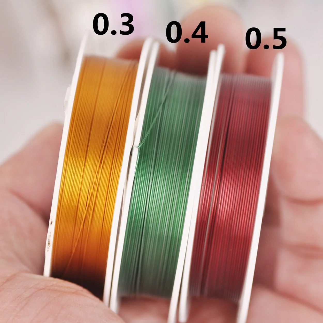 10 Rolls Mixed Colors 0.3mm 0.4mm 0.5mm Iron Metal Wire Similar Copper Wires