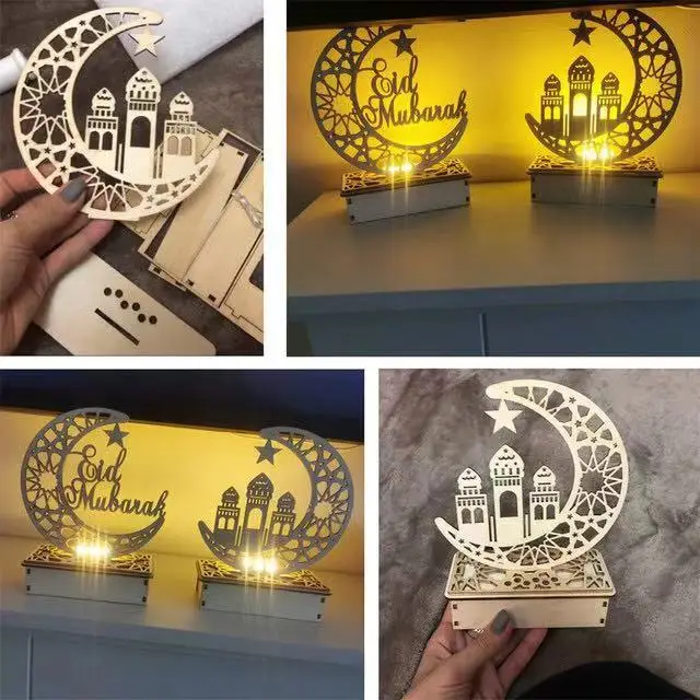 2021 legno EID Mubarak Decor decorazione Ramadan per la casa forniture per feste musulmane islamiche Ramadan Kareem regalo Eid Al Adha Ornament