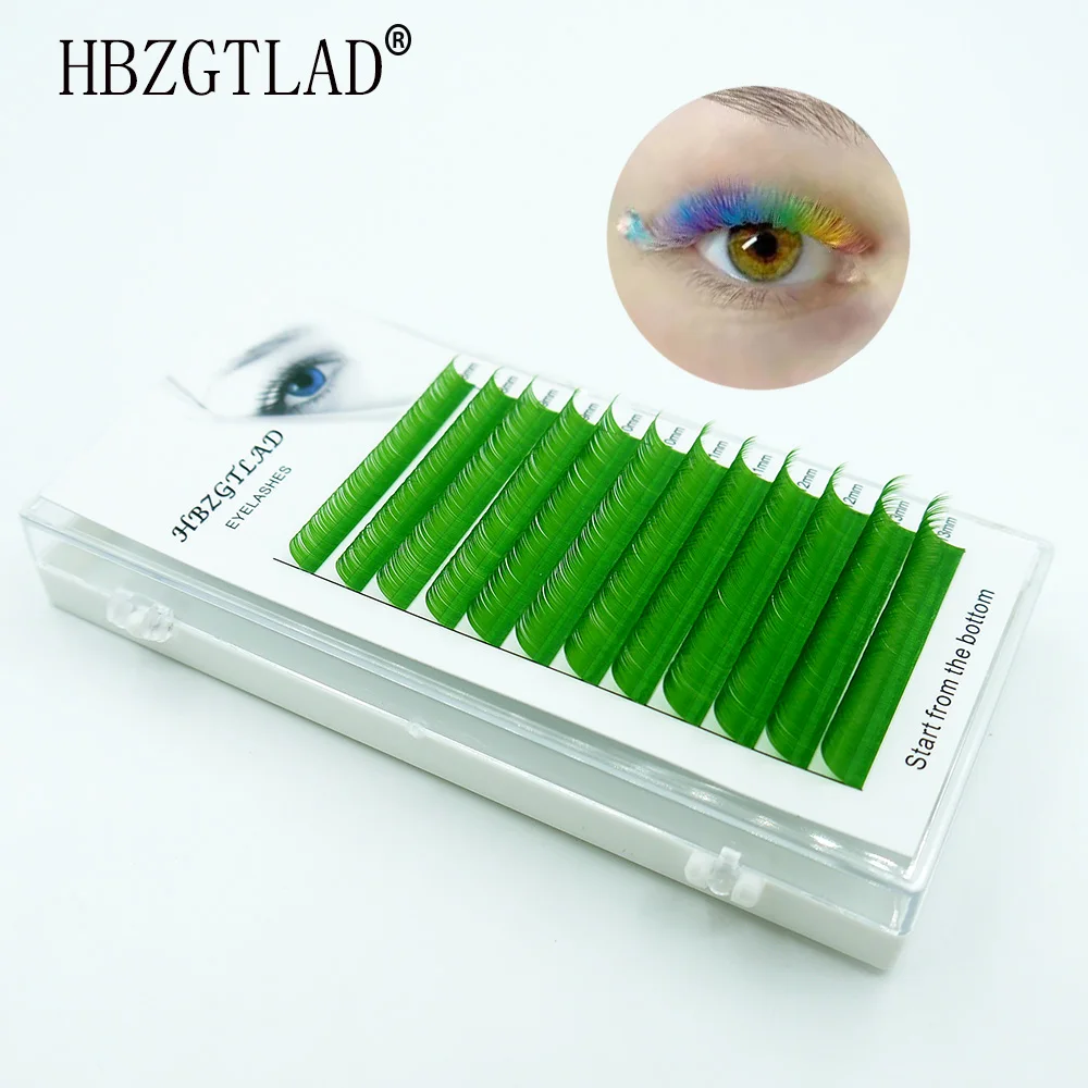 HBZGTLAD Brand new C/D curl 0.07/0.1mm 8-13mm mix length false lashes eyelash individual colored lashes Faux eyelash extensions