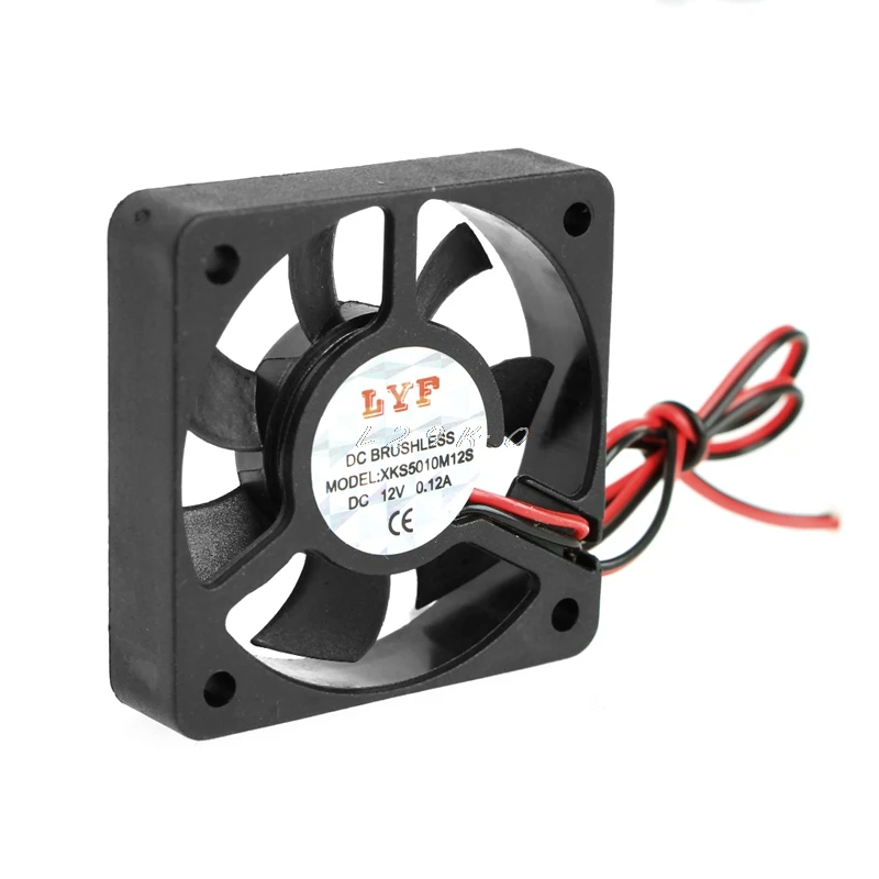 DC 12V 0.12A 2-Pin 50x50x10mm PC Computer CPU System Brushless Cooling Fan