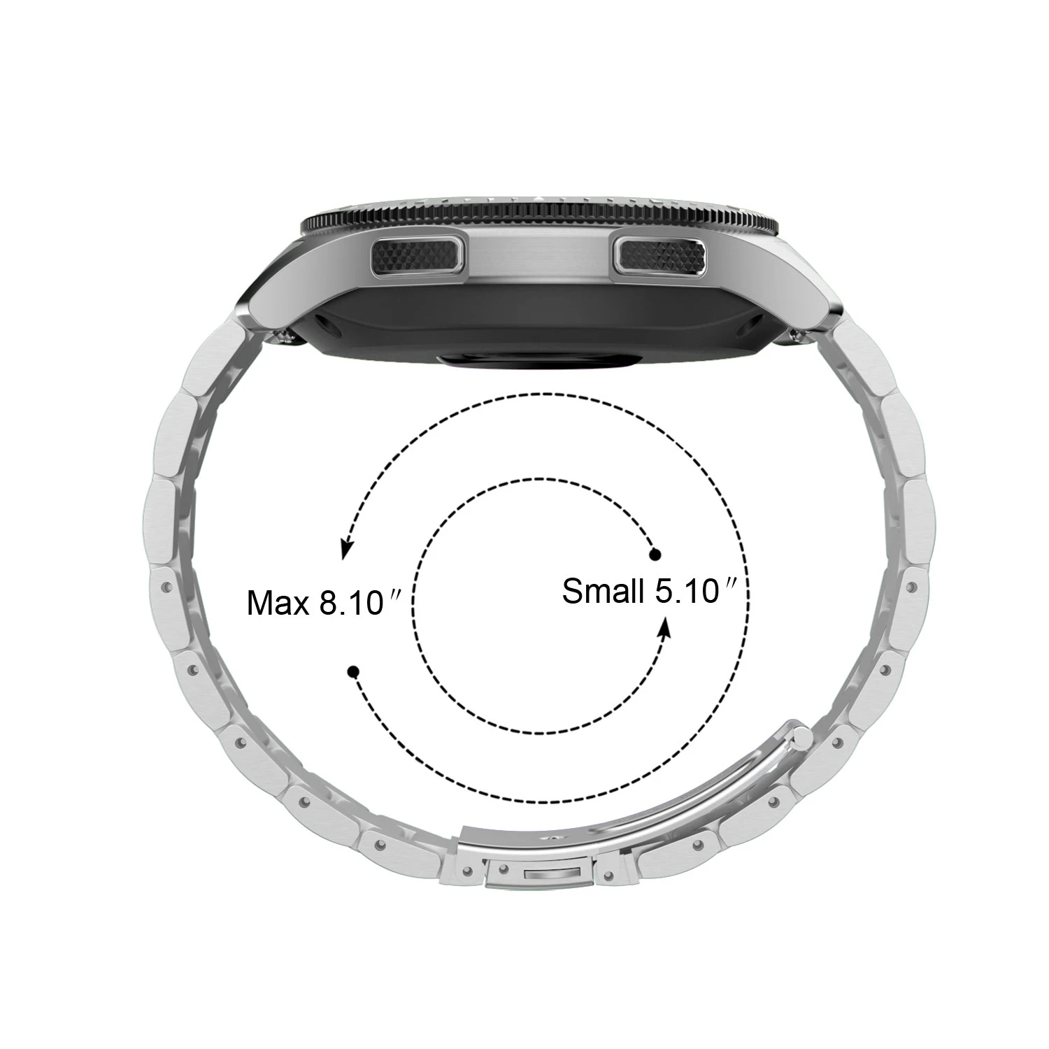 Stainless Steel Watch Band Strap For Samsung Galaxy Watch 46mm Metal Buckle Wristbands Bracelet 22mm Width for Galaxy Watch 46mm