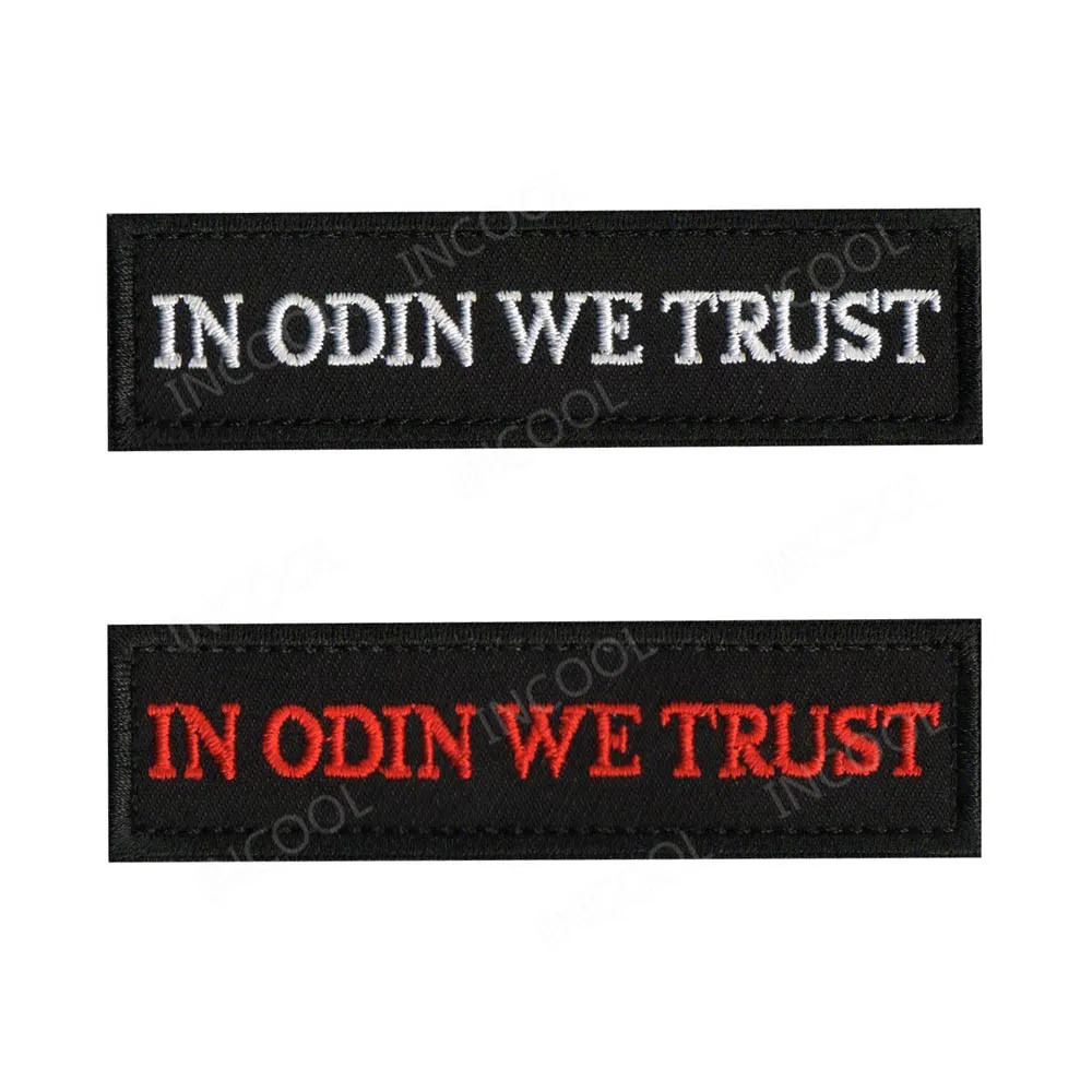 W Odin We Trust Haftowane naszywki Ozdobne naszywki Aplikacje Bóg Haftowana naszywka na odzież Plecak Czapki