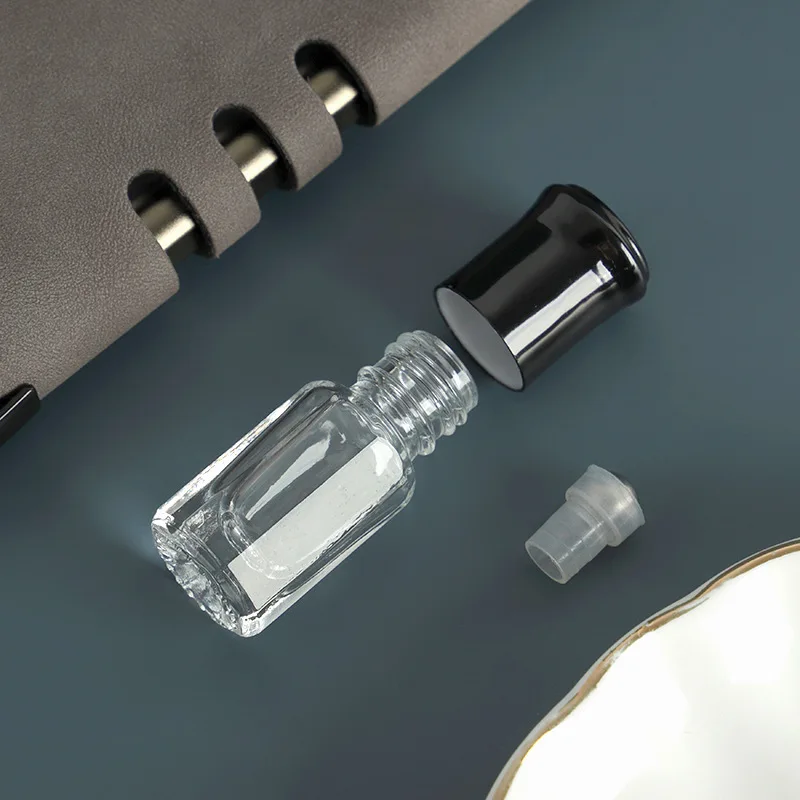 Commercio all'ingrosso 3/6/12ml Rall On bottiglie olio essenziale bottiglie contagocce in vetro massaggio olio essenza bottiglia Lipgloss flaconi Rall-on