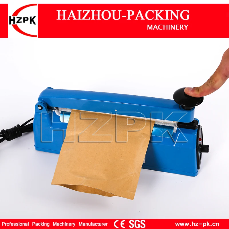 HZPK Hot Selling Simple Hand Pressure Heat Impulse Sealer Plastic Body Manual Sealing Machine For Fruit Saver 100mm PFS-100