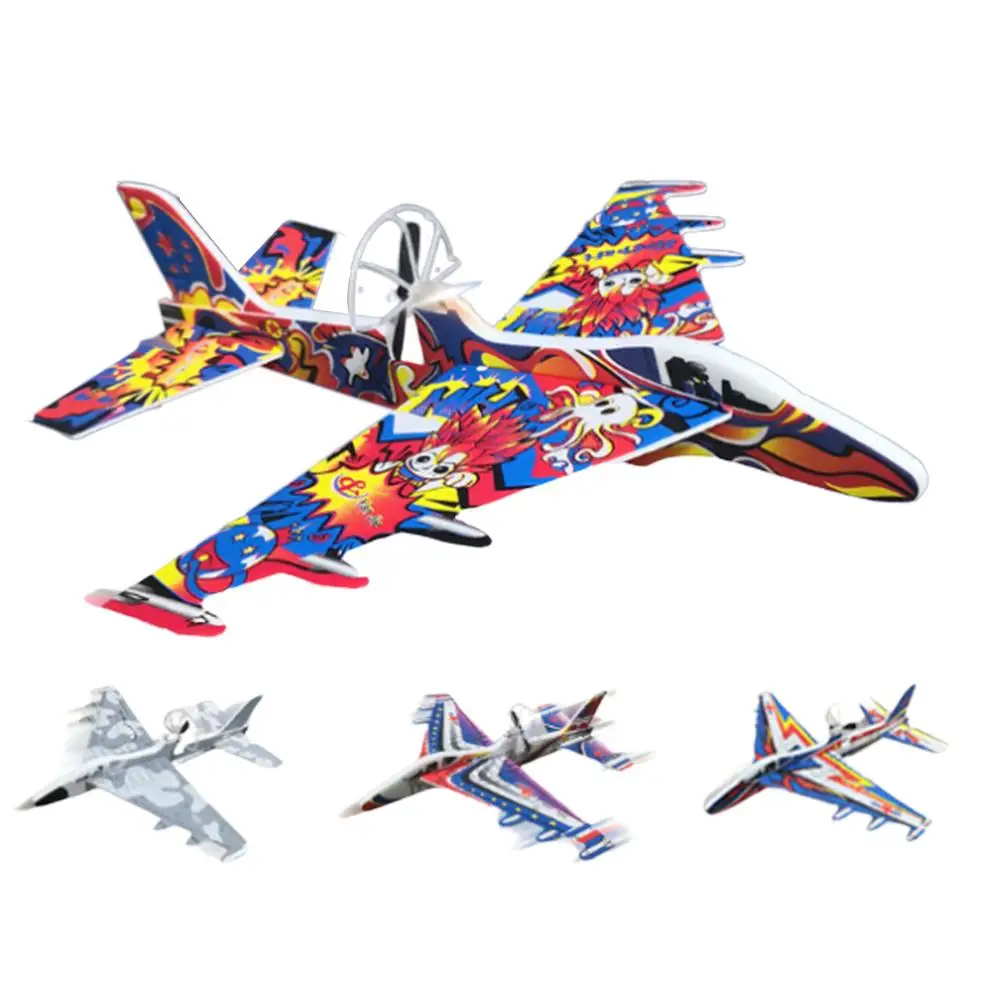 2020 New Kids Toy Magic Roundabout Combat Aircraft Foam Paper Airplane Model Hand Throw Flying Glider Planes Toys For Children