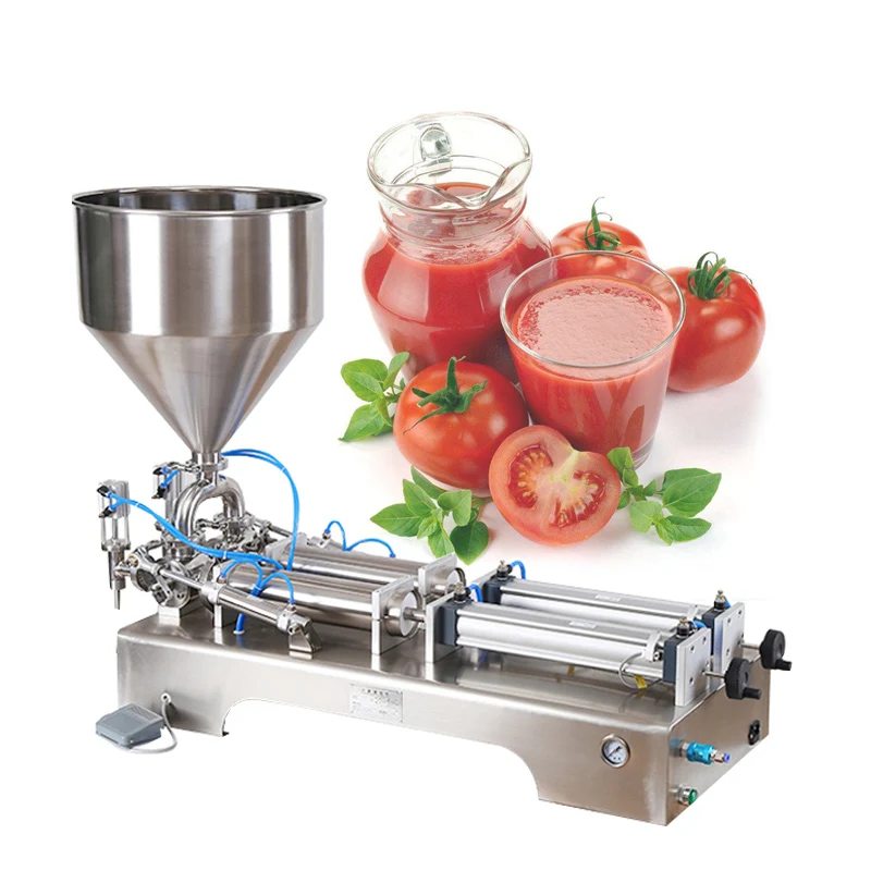 

Semi-automatic double-head paste filling machine multi-function liquid paste dual-purpose quantitative filling machine