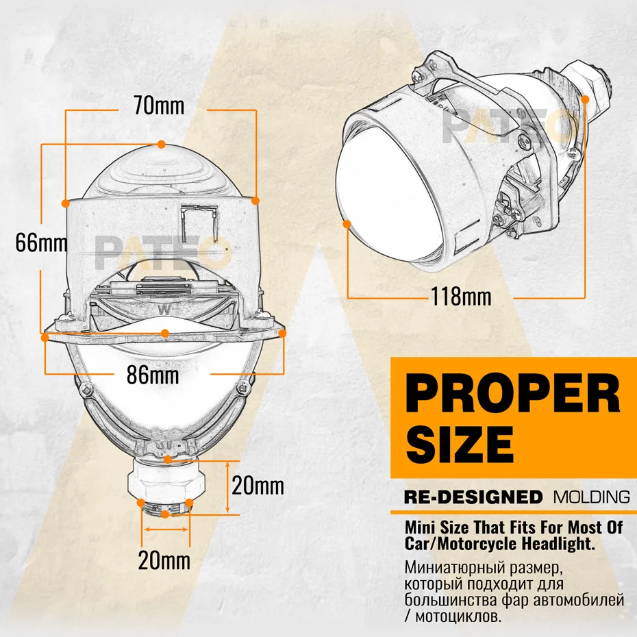 Modulo proiettore con obiettivo Bi led aggiornamento da 2.5 pollici lenticolare faro a LED 4300K 5000K H4/H7/9005/9006 fari proiettori lenticolari