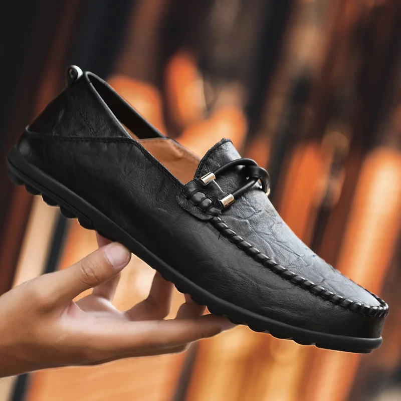 

Chaussure Homme Men Leather Shoes Black Casual Loafers Moccasins High Quality Shoes Male Lightweight Driving Footwear Zapatos