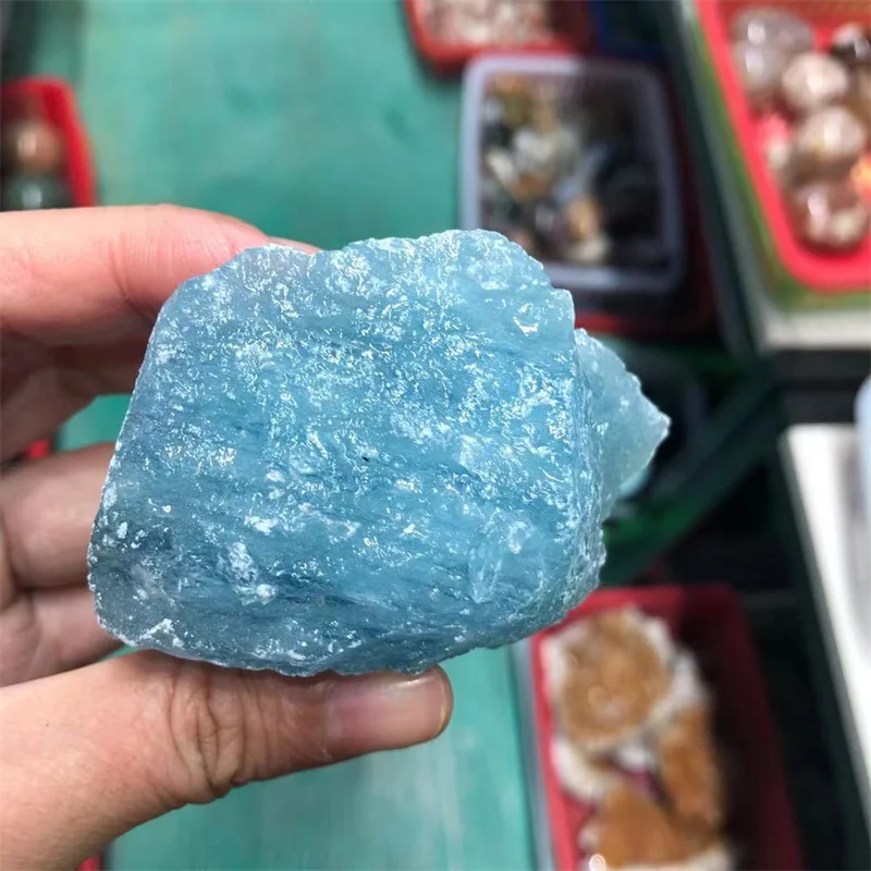 

Aquamarine Rough Raw Stones Natural Gemstones Quartz Crystal Healing Decoration