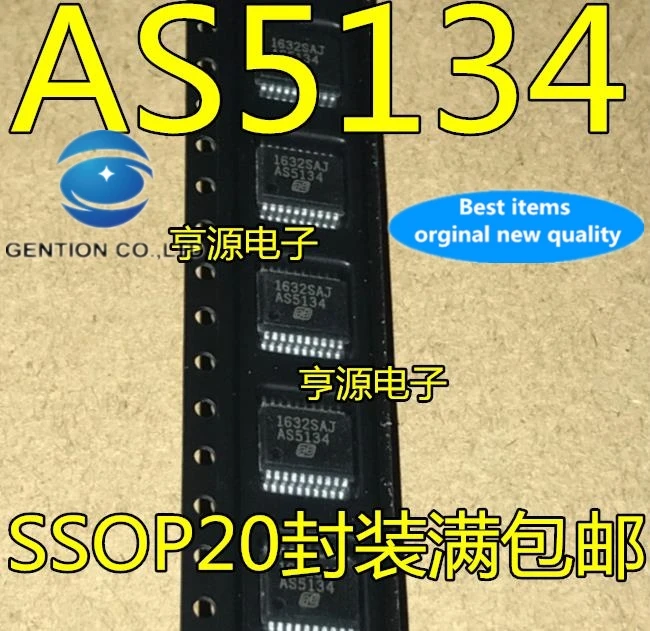 5PCS AS5134 AS5134D SSOP20, magnetic encoder chip in stock 100% new and original