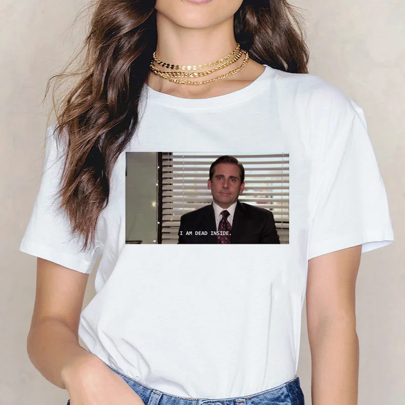 Michael Scott Grunge Harajuku Women Graphic t shirt Aesthetic T-shirt Shirt The Office ulzzang Funny Fashion Tees Femme 90s