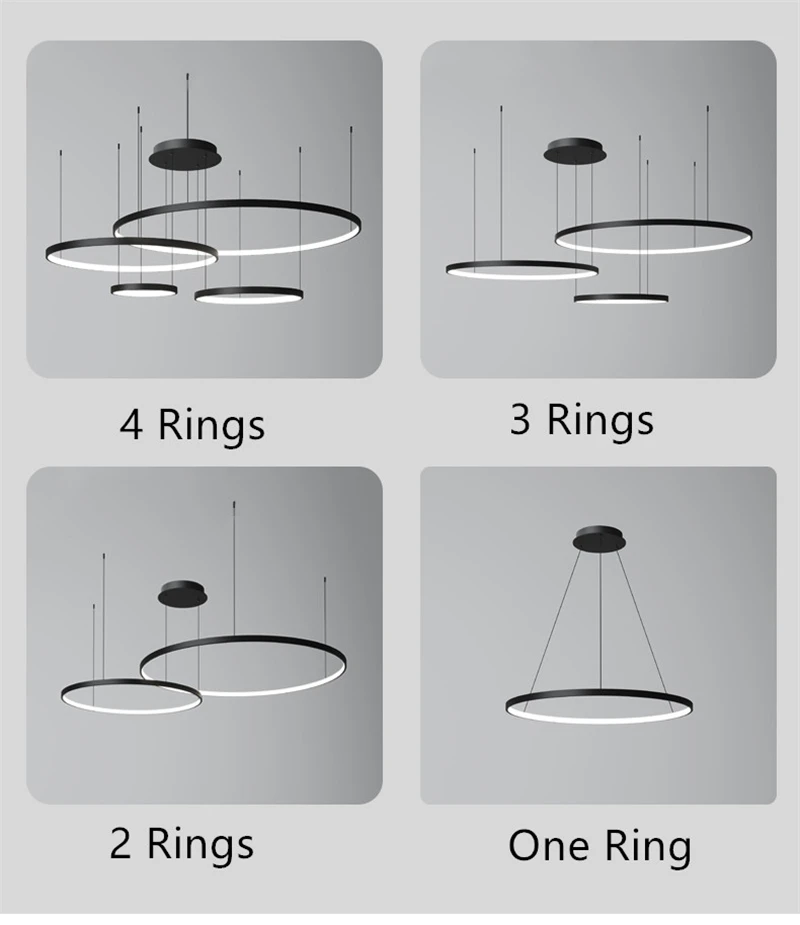 Imagem -04 - Modern Led Round Ring Lustres Pingente de Teto Circle Lamps Design de Interiores Engenharia Iluminação Doméstica Novo