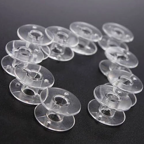 10Pcs Clear Plastic Sewing Bobbins Threads Empty Spools For Brother Sew Machine Handwork Accessories Sewings Tools